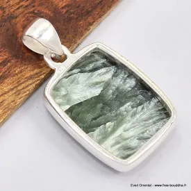 Pendentif rectangulaire en Séraphinite - Bijoux en Séraphinite