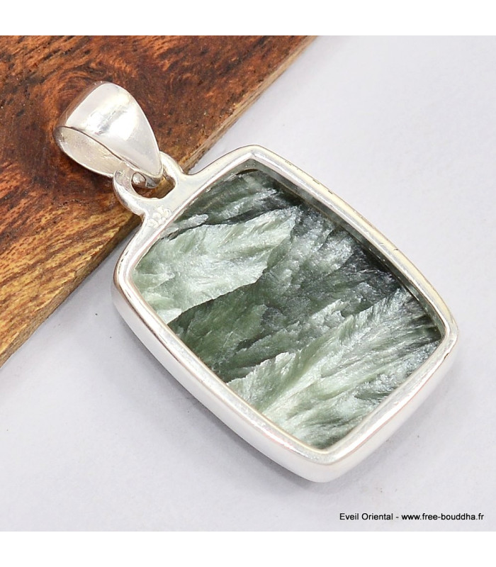 Pendentif rectangulaire en Séraphinite 
