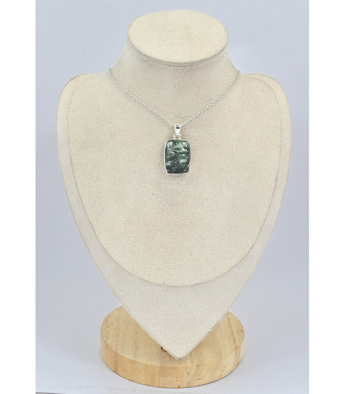 Pendentif rectangulaire en Séraphinite 