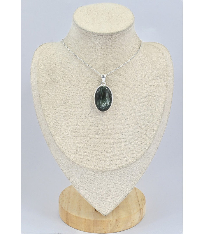 Pendentif oval Séraphinite 