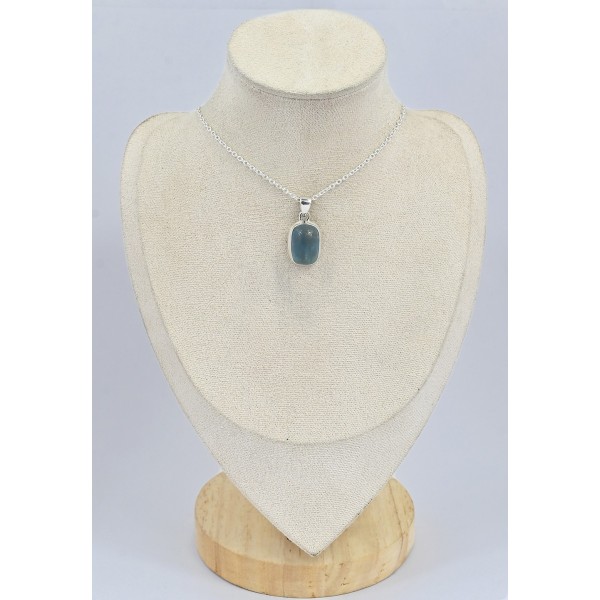 Pendentif Fluorite bleue rectangulaire 