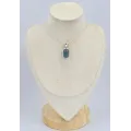 Pendentif Fluorite bleue rectangulaire - Bijoux en Fluorite