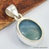 Pendentif Fluorite bleue verte ovale