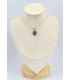 Pendentif Fluorite bleue verte ovale 