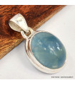 Pendentif oval Fluorite bleue verte 