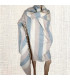 Très grand châle népalais 240 x 120 cm bleu écru Très grand châle népalais 240 x 120 cm TGCN15