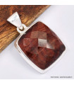 Pendentif en Oeil de Tigre rouge facetté 