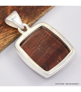 Pendentif en Oeil de Tigre rouge facetté 