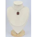 Pendentif en Oeil de Tigre rouge facetté - Bijoux en Oeil de Taureau