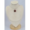Pendentif carré en Oeil de Tigre rouge facetté