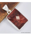 Pendentif Oeil de tigre rouge rectangulaire 