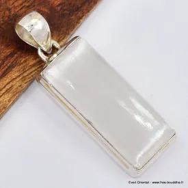 Pendentif long en Sélénite - Bijoux en Sélénite