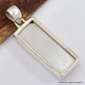 Pendentif long en Sélénite - Bijoux en Sélénite