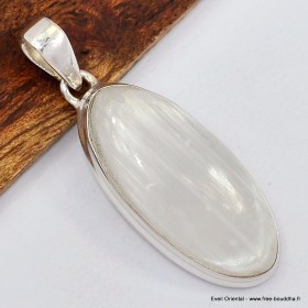 Pendentif oval en Selenite