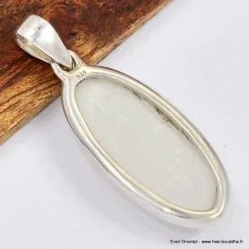 Pendentif oval en Selenite - Bijoux en Sélénite