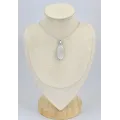 Pendentif oval en Selenite - Bijoux en Sélénite