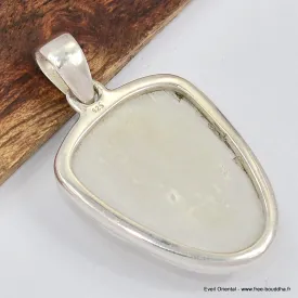 Pendentif Selenite semi-oval - Bijoux en Sélénite