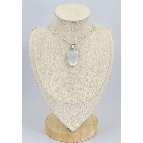 Pendentif Selenite semi-oval 