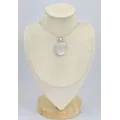 Pendentif Selenite semi-oval - Bijoux en Sélénite