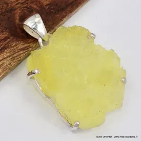 Gros pendentif Brucite jaune - Bijoux en Brucite