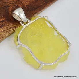 Gros pendentif Brucite jaune - Bijoux en Brucite