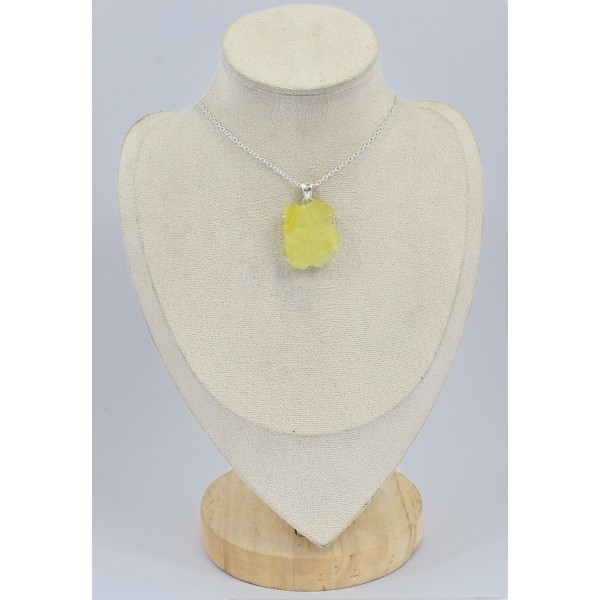 Gros pendentif Brucite jaune 