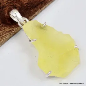 Pendentif Brucite jaune forme libre - Bijoux en Brucite