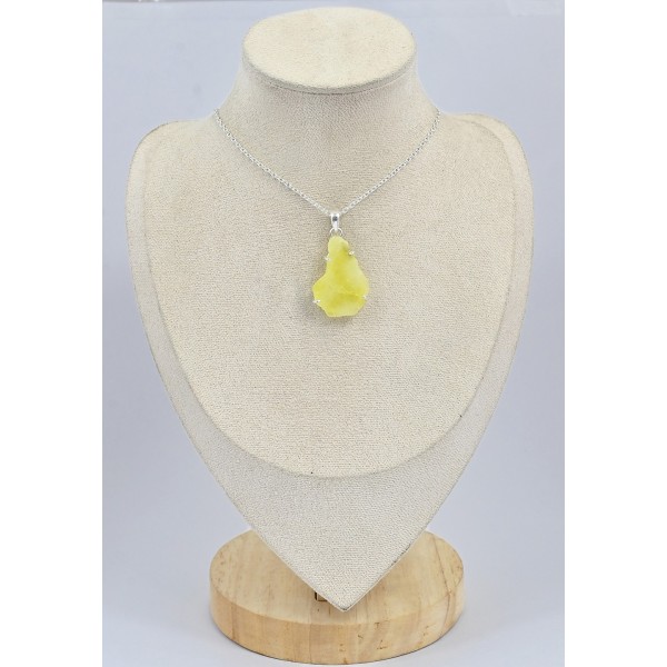 Pendentif Brucite jaune forme libre 