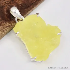 Pendentif en Brucite jaune brute - Bijoux en Brucite