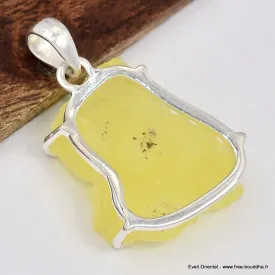 Pendentif en Brucite jaune brute - Bijoux en Brucite