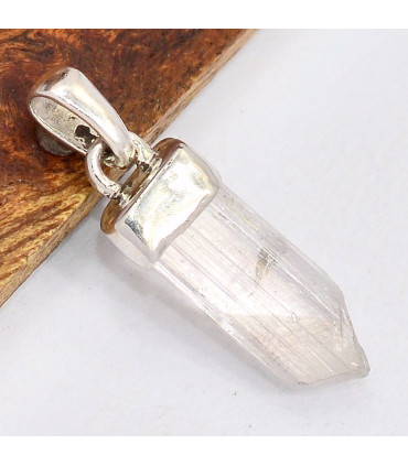 Pendentif argent pierre Danburite brute 