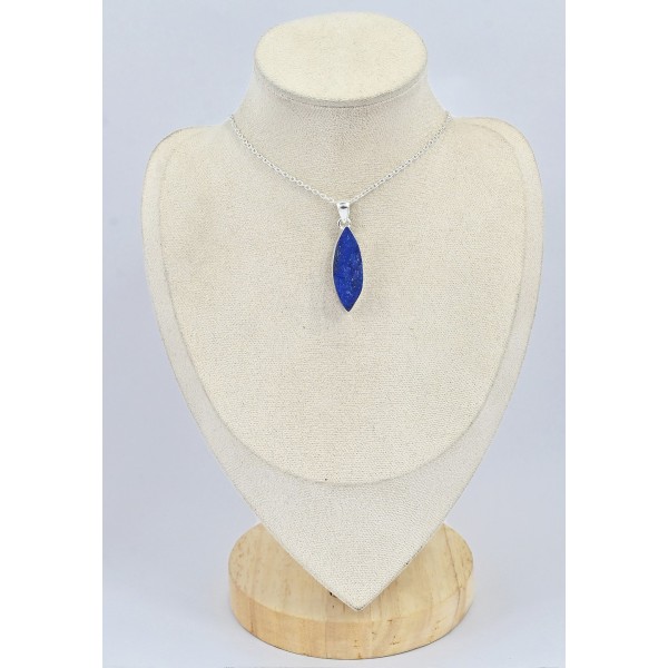 Pendentif marquise en Lapis Lazuli brut 