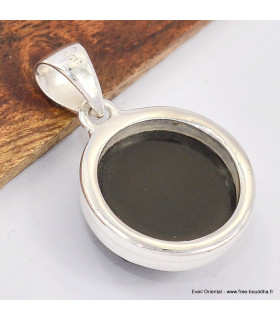 Pendentif rond Onyx noir facetté 