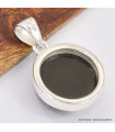 Pendentif rond Onyx noir facetté 