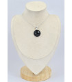 Pendentif rond Onyx noir facetté 