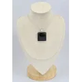 Gros pendentif carré en Onyx noir - Bijoux en Onyx noir