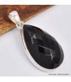 Pendentif goutte Onyx noir facetté 