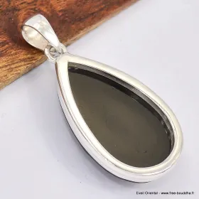 Pendentif goutte Onyx noir facetté - Bijoux en Onyx noir