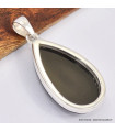 Pendentif goutte Onyx noir facetté 