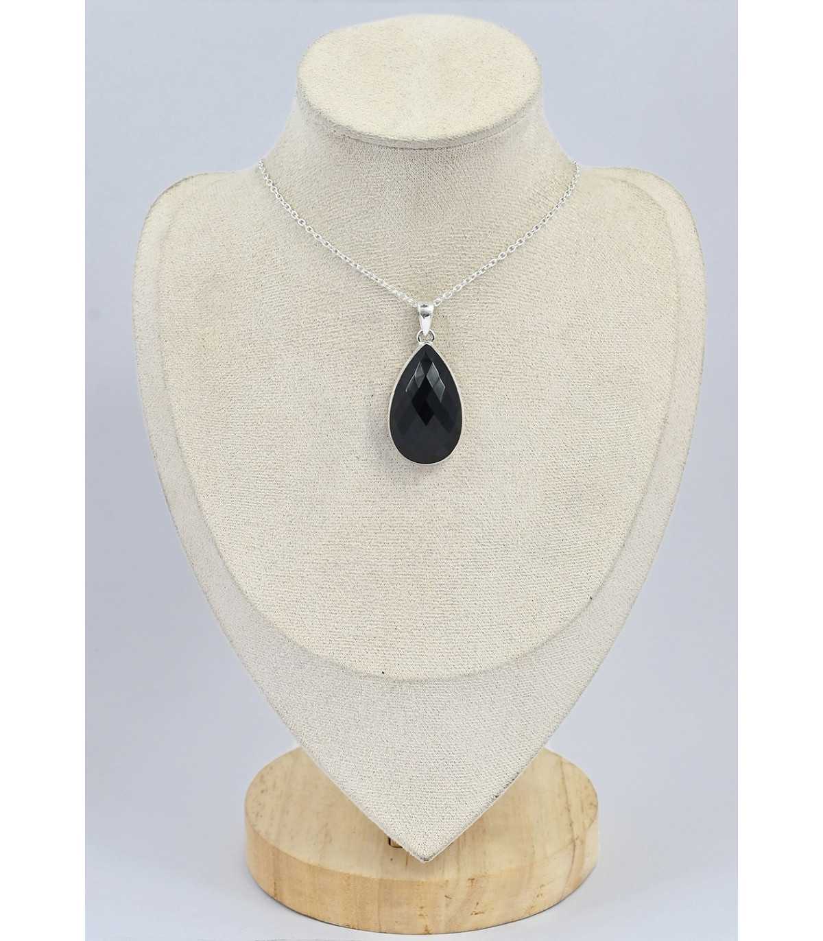 Pendentif En Onyx Naturelle Forme Goutte D'Eau - Lithothérapie - Neuf Avec étiquettes