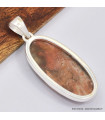 Pendentif oval en bois pétrifié 