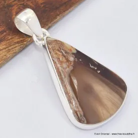 Pendentif trapèze bois fossilisé - Bijoux en Bois pétrifié