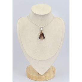 Pendentif trapèze bois fossilisé 