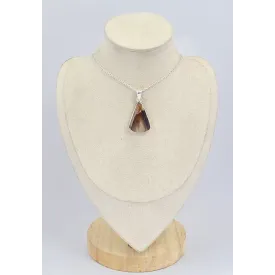 Pendentif trapèze bois fossilisé - Bijoux en Bois pétrifié