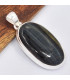 Pendentif oval Oeil de Tigre bleu 