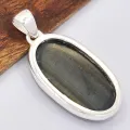 Pendentif oval Oeil de Tigre bleu - Pendentifs pierres naturelles