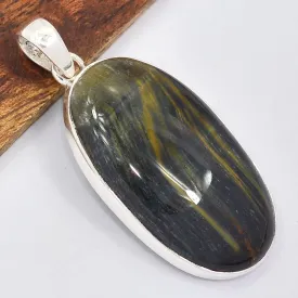 Long pendentif Oeil de Faucon - Pendentifs pierres naturelles