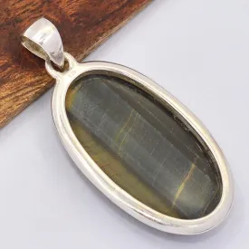 Pendentif argent Oeil de Faucon - Pendentifs pierres naturelles