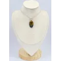 Pendentif oval en Oeil de Faucon - Pendentifs pierres naturelles