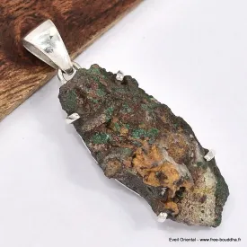 Pendentif Acatamite brute sur roche-mère - Pendentifs pierres naturelles